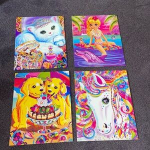 Four never used Lisa Frank folders